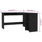 800748 vidaXL L-Shaped Corner Desk Black 120x140x75 cm Chipboard
