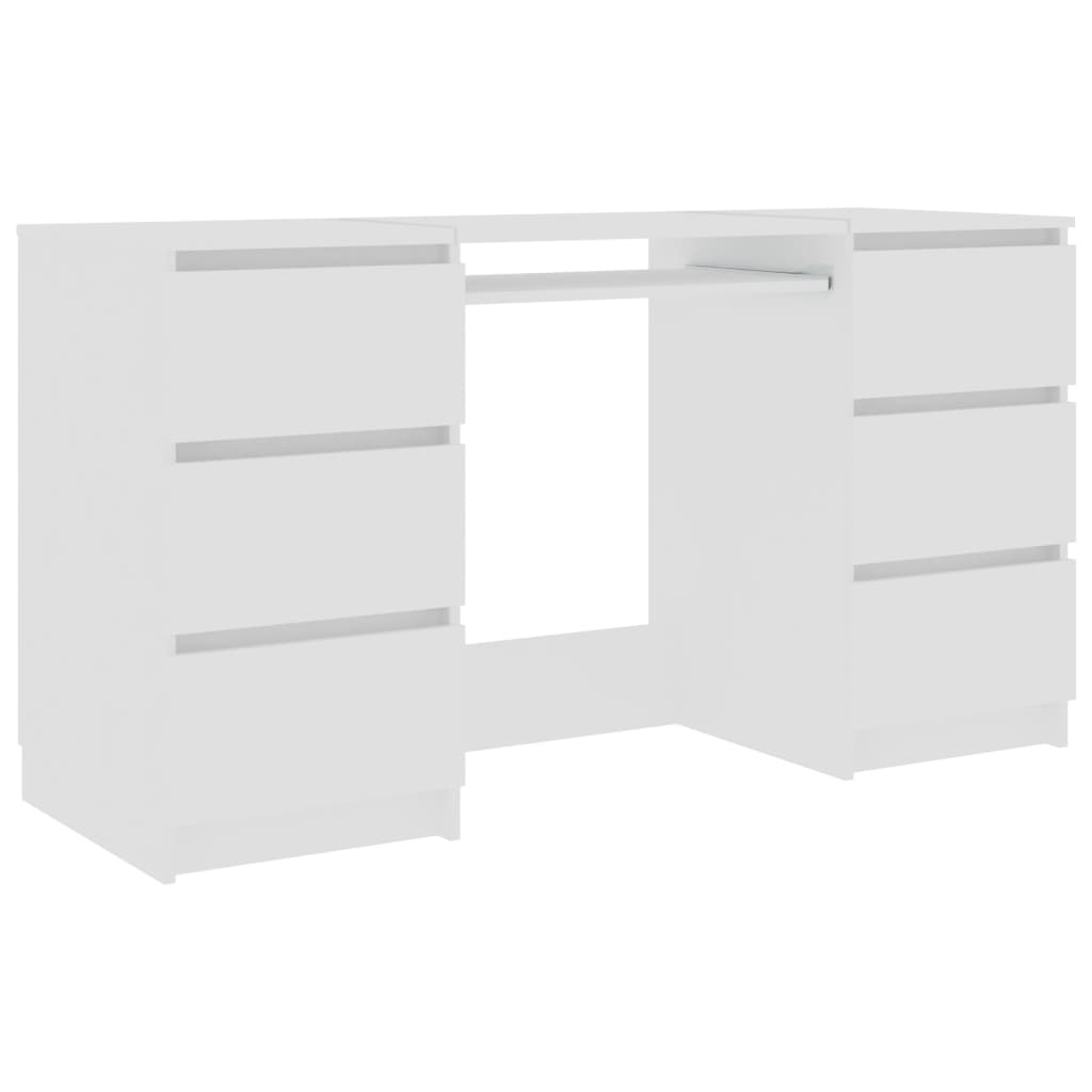 800810 vidaXL Writing Desk White 140x50x77 cm Chipboard