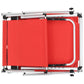 312459 vidaXL Folding Sun Loungers with Roof 2 pcs Aluminium&Textilene Red